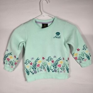 Disney Princess Ariel The Little Mermaid Mint Green Embroidered Sweatshirt 4T